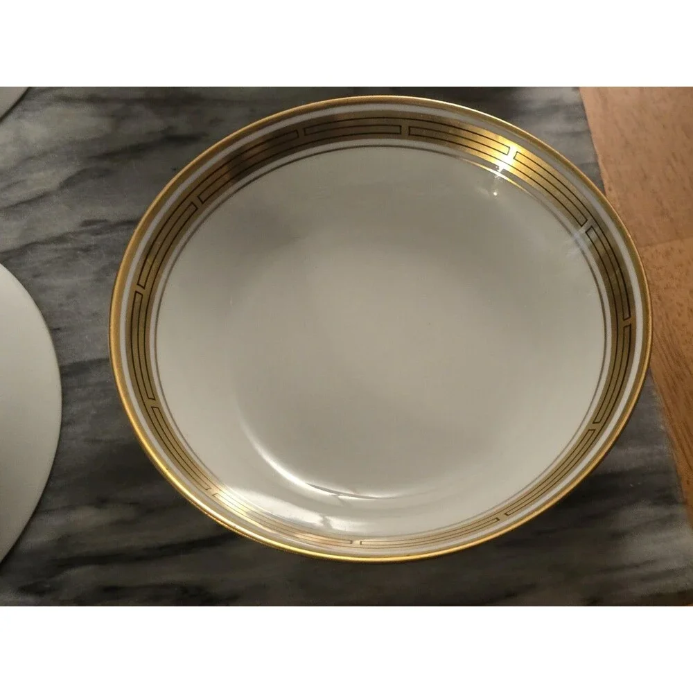 Antique Pickard China Gold Encrusted Greek Key Berry Bowls Set of 6 Haviland...